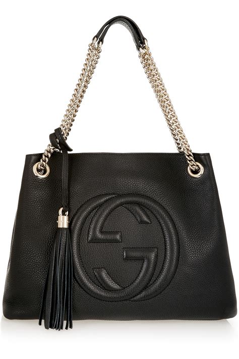 gucci soho leather mini chain bag black|gucci soho shoulder bag large.